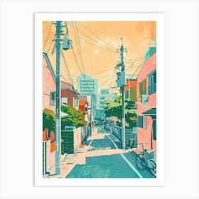 Tokyo Japan 7 Retro Illustration Art Print