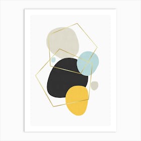 Rocks and golden lines 2 Art Print