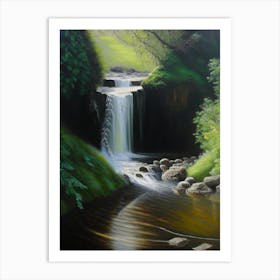 Sgwd Clun Gwyn, United Kingdom Peaceful Oil Art  Art Print