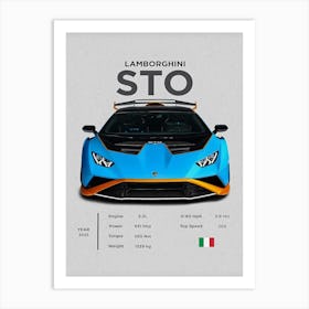 Lamborghini Sto Art Print