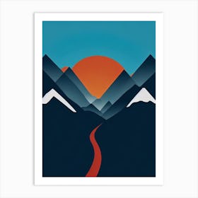 Vail, Usa Modern Illustration Skiing Poster Art Print