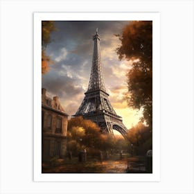 Eiffel Tower Paris France Dominic Davison Style 10 Art Print