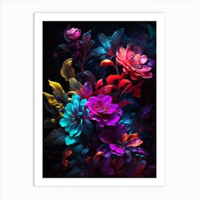 Abstract Flowers 1 Art Print