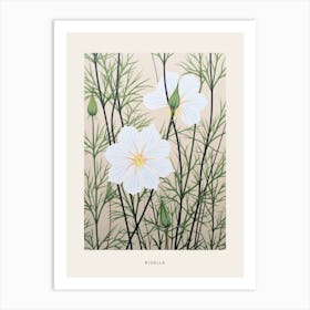 Flower Illustration Love In A Mist Nigella 5 Poster Art Print