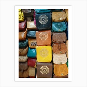 Leather Purses In Marrakech Art Print