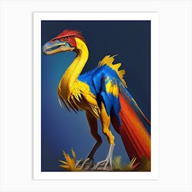 Deinonychus Primary Colours Dinosaur Art Print