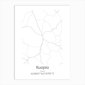 Kuopio,Finland Minimalist Map Art Print