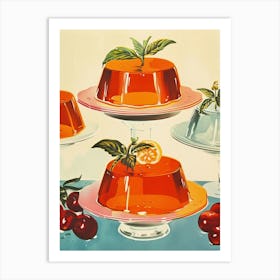 Fruity Jelly Retro Cookbook Illustration Inspired 3 Art Print