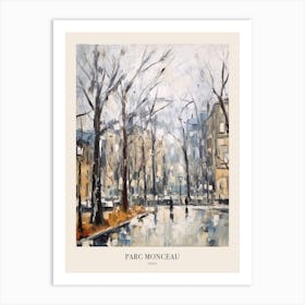 Winter City Park Poster Parc Monceau Paris France 1 Art Print