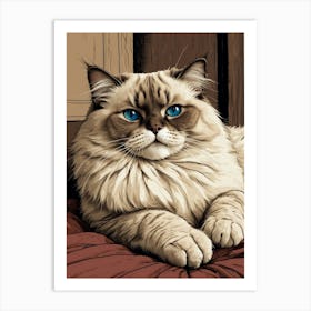 Cat With Blue Eyes Art Print