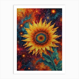 Sunflower In Space Art Print