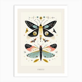 Colourful Insect Illustration Firefly 2 Poster Art Print