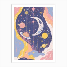 Planets And Stars pregnant univers Art Print