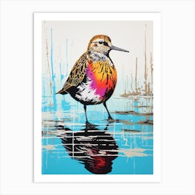 Andy Warhol Style Bird Dunlin 3 Art Print