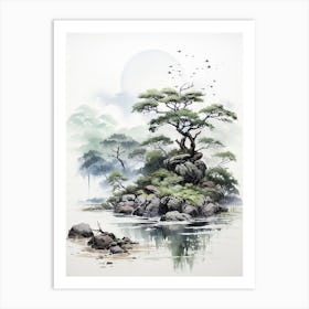 Ishigaki Island In Okinawa, Japanese Brush Painting, Ukiyo E, Minimal 4 Art Print