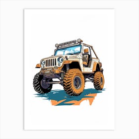 Jeep Wrangler Line Drawing 4 Art Print