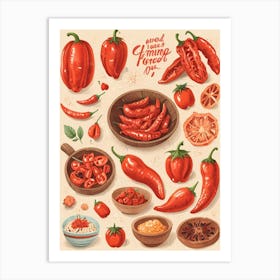 Hot Peppers Art Print