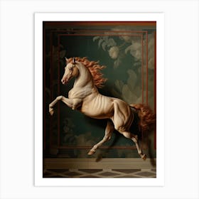 A Horse Painting In The Style Of Trompe L Oeil 3 Art Print