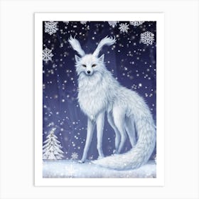 A Bubo The Silver Fox Like Creature From Old European Folklore Strikes A Festive Pose In The Middl (3) Art Print