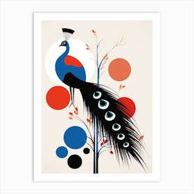 Peacock Minimalist Abstract 6 Art Print