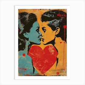 Kissing, Vibrant Pop Art Art Print