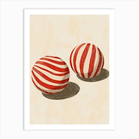 Striped Balls Art Print