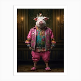 Pig In Pink 1 Art Print