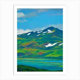 Tierra Del Fuego National Park Argentina Blue Oil Painting 1  Art Print