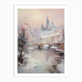 Dreamy Winter Painting Krakow Poland 1 Art Print