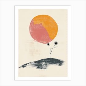 Pastel Serenade Of Orbiting Forms Mid Century Style Art Print