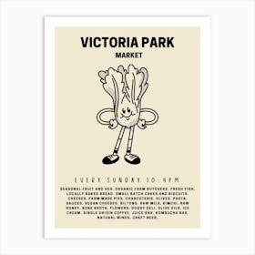 Victoria Park Farmers Market Retro Food Kitchen Art Print