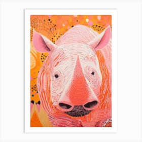 Close Up Pink Rhino Art Print