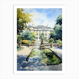 Mirabell Palace Gardens Austria Watercolour 1  Art Print