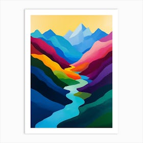 Rainbow In The Mountains Art Print