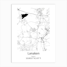 Lanaken,Belgium Minimalist Map Art Print