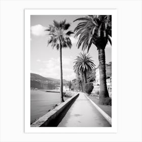 Santa Margherita Ligure, Italy, Black And White Photography 3 Art Print