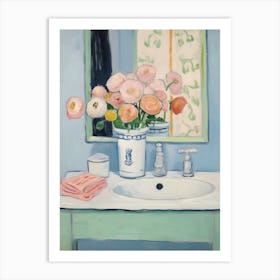 A Vase With Ranunculus, Flower Bouquet 2 Art Print