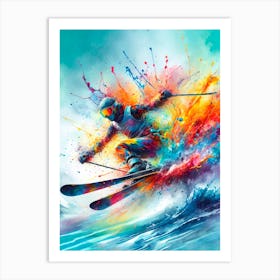 Skier In The Air Art Print