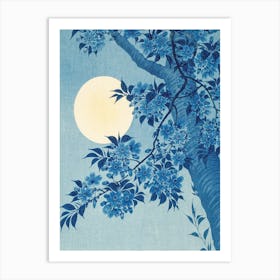 Moon And Blossoms Art Print