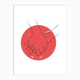 Hand Holding Vector Illustration Art Print