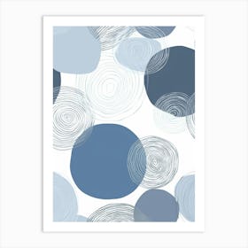 Circles In Blue And White Art Print