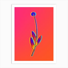 Neon Victory Onion Botanical in Hot Pink and Electric Blue n.0290 Art Print
