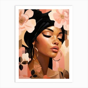 Black Girl With Flowers 1 Art Print