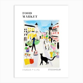 The Food Market In Stockholm 2 Illustration Poster Art Print