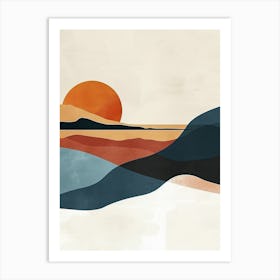 Sunset In The Desert, Minimalism 3 Art Print