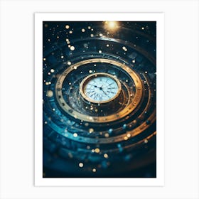 Clock In Space Art Print