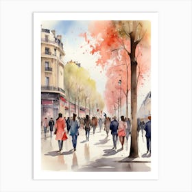 Champs-Elysées Avenue. Paris. The atmosphere and manifestations of spring. 6 Art Print