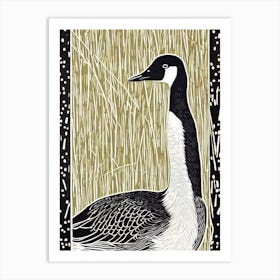 Canada Goose 2 Linocut Bird Art Print