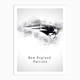 New England Patriots Sketch Drawing Art Print