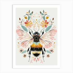 Colourful Insect Illustration Bee 14 Art Print